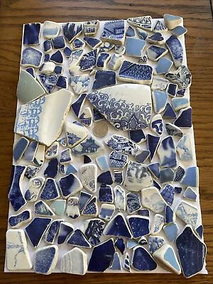 Buy Scottish Sea Pottery Blue Plain & Patterned Pieces X 131 Beach Finds 400g Crafts • 8.99£