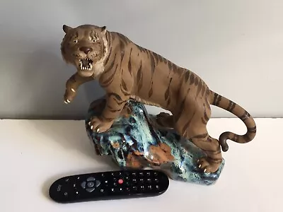 Buy Growling Tiger Ceramic Pottery Sculpture 20th Century • 200£