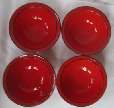 Buy Thomas Germany Flammfest Flame Red & Black Fruit Bowl - Set Of 4 • 39.93£