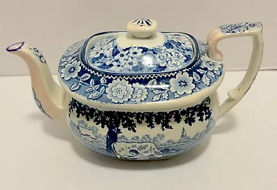 Buy Antique Blue/White Transferware Tea Pot Milk Maid Staffordshire • 91.27£