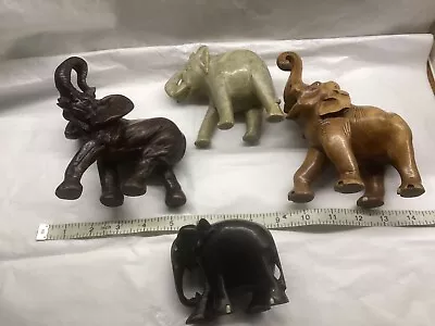 Buy Collection Of Elephants , 4 In Total Wooden,Stone, Pottery • 9.50£