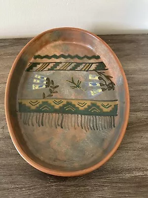 Buy Hand Painted Peruvian Oval Pottery Tray. 13”L • 23.68£