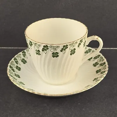 Buy One Cup And Saucer Original Shamrock Pattern Tuscan Fine English Bone China 1907 • 28.72£