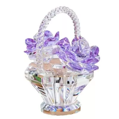Buy Crystal Art Flower Basket Crystal Ornament Beautiful Car Ornaments  Living Room • 9.64£