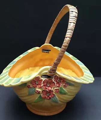 Buy Antique Burleigh Ware Flower Basket With Cane Handle • 18£