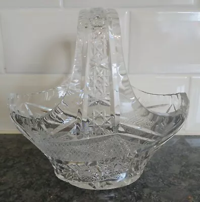 Buy Cut Glass Basket/Bowl Very Good Condition • 25£