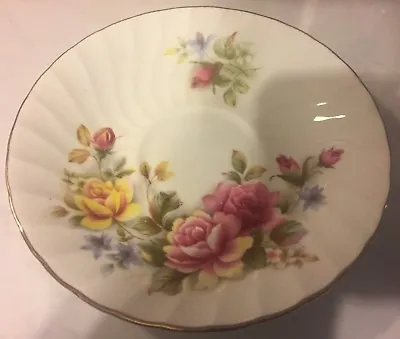 Buy Royal Sutherland Fine Bone China Replacement Saucer England Roses Pink Yellow • 13.75£