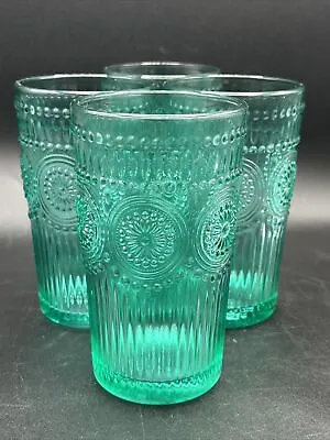 Buy The Pioneer Woman16-Ounce Adeline Turquoise Heavy Glass Tumblers Set Of 4 • 18.91£