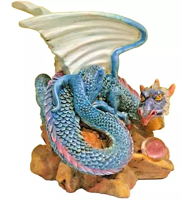 Buy Blue  Dragon Ornament  With Crystal Ball Shudehill Giftware  1998 • 5.49£