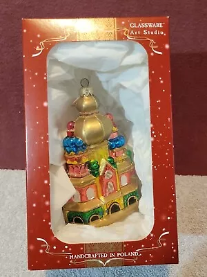 Buy Glassware Art Studio Poland Temple Blown Glass Ornament Hand Painted 6  Tall • 23.67£