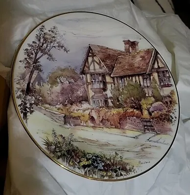 Buy FENTON English China Handpainted Display Plate Signed By Artist Cottage House  • 12.50£