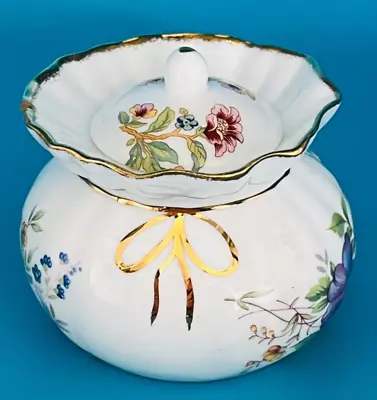 Buy Vintage Fenton English Fine Bone China Lidded Trinket Pot Floral Decoration. • 4.99£