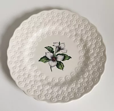Buy Copeland Spode Plate Canadian Provincial Flowers Ontario Trillium Embossed White • 28.42£