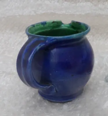 Buy Beautiful Studio Pottery Hand Thrown Jug Blue With Green Interiors Signed • 7.99£