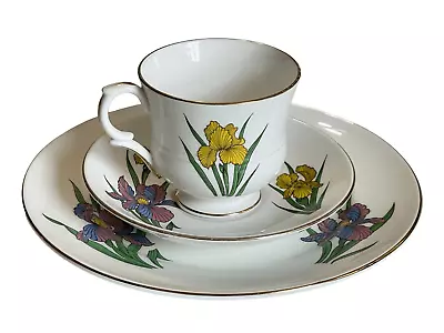 Buy Vintage Staffordshire Fine Bone China English Tea Cup IRIS Pattern Set 3 Piece • 23.35£