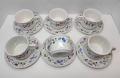 Buy Farberware Stoneware English Garden 225 1993 Tea Coffee Cups & Saucers Set Of 6 • 20.72£