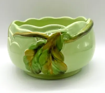 Buy CLARICE CLIFF Chestnut BOWL Fruit Leaves 1930s Deco Spring Green Colour NEWPORT • 97.95£