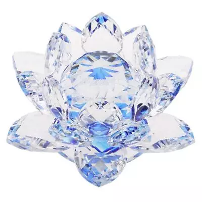 Buy Crystal Glass Lotus Flower Crafts Paperweights Buddhism Feng Shui Ornaments • 8.48£