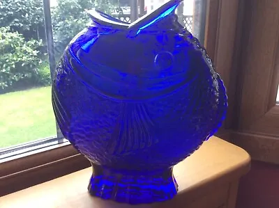 Buy Cobalt Blue Glass Fish Shaped Vase • 40£
