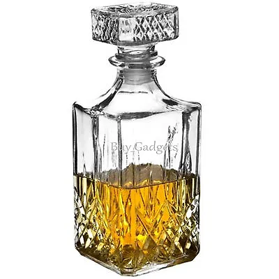 Buy Whiskey Wine Bourbon Brandy Sherry Liqueur Alcohol Decanter Square Glass Bottle • 8.95£