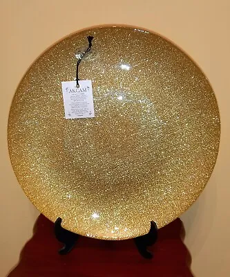 Buy AKCAM Handmade Turkish Glittery Gold Colour Glass Plate Decor Ornament D:28 Cm • 44.99£