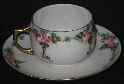 Buy Antique H. Wehinger Rose China Tea Cup & Saucer Set Marked W Austria C.1905-1921 • 18.90£