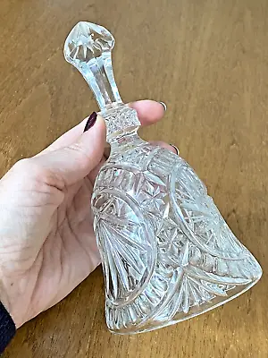 Buy Vintage Crystal Cut Glass Bell 18cms Tall Hand Bell Ornament • 3.49£
