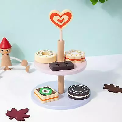 Buy Kids Afternoon Tea Toy Set Wooden Dessert Play Set For Children Party Favors • 16.96£
