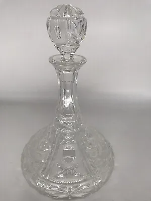 Buy Vintage Unbranded H. 12  Heavy Cut Crystal Ship's Bottom Decanter With Stopper • 67.23£