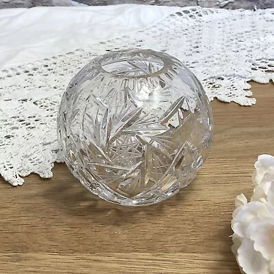 Buy Cut Glass Crystal Vase Ball Sphere • 8.99£