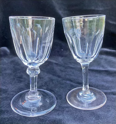 Buy Two Slice Cut Ovoid Bowl Late Georgian Early Victorian Wine Or Cordial Glasses • 6£