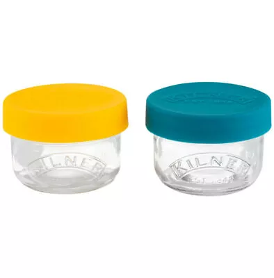 Buy Kilner Glass Snack And Store Pots With Push Top Silicone Lids Set Of 2  125 Ml • 9.99£