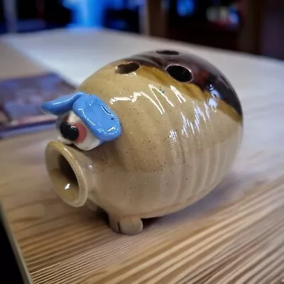Buy Welsh Ugly Pottery Pig Pencil Holder Stoneware Pig Figurine Handmade And Painted • 12.99£
