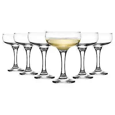 Buy Glass Champagne Glasses Saucers 200ml 1920s Retro Gatsby Art Deco Coupe X12 • 24£