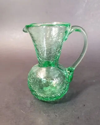 Buy Mini Crackle Glass Pitcher Creamer Green 4  Art Glass Rainbow Possibly • 9.64£