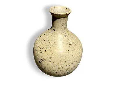 Buy 5  Vintage Round Handmade And Signed Speckled Vase Joanna Paul Artist Gray • 15.58£
