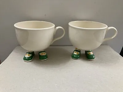 Buy 2x Carlton Ware Style  Lustre Design Mary Jane Shoes Walking Ware Cup • 19.99£
