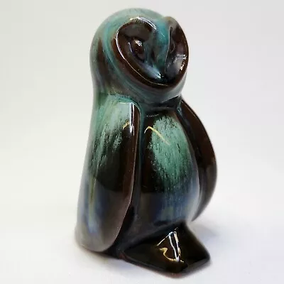 Buy Vintage Blue Mountain Pottery Owl Figurine Blue Green Brown Drip Glaze 3x2  Chip • 7.68£