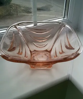 Buy Vintage Czech Hermanova Hut Pink Glass Bowl Designed By Vaclav Hanus C1957 • 32£
