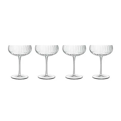 Buy Luigi Bormioli Optica Champagne Glasses Set Dishwasher Safe, 300 Ml - Pack Of 4 • 52£