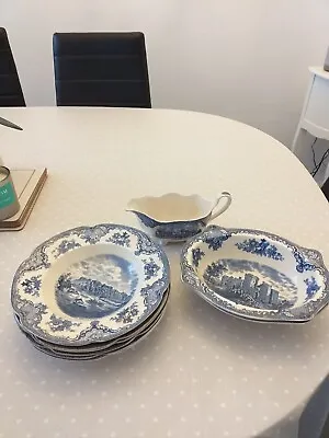 Buy Johnson Brothers Blue And White Castles Dining Set • 140£
