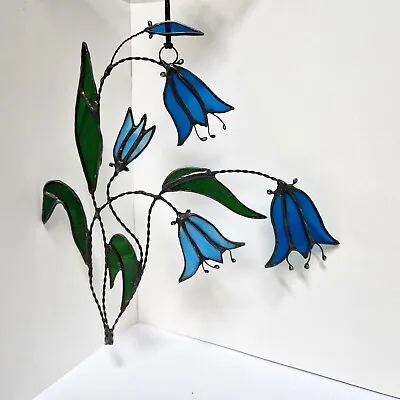 Buy Stained Glass Bluebells Wild Flowers Suncatcher Home Garden Hanging Decoration • 57.64£