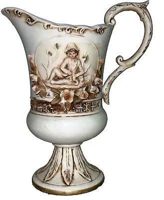 Buy Vase Pitcher “LEFTON BONE” Hand Painted 6” Tall RARE & VINTAGE KW154 • 32.13£