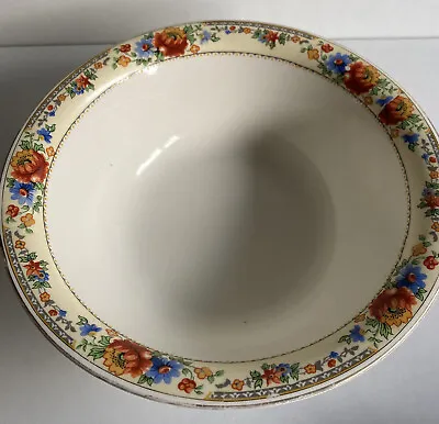 Buy Vintage Bursley Ware England Vgc Ceramic Bowl Lovely Flower Design 9” Across • 18£