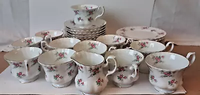 Buy Richmond Vintage White Floral Rose Bone China Tea Set - 37 Piece - Charity Sale • 59.99£