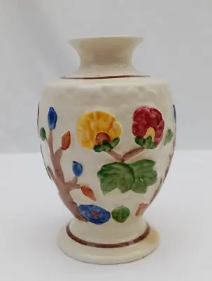 Buy Vintage Indian Tree Vase Hand Painted Bud Vase By Woods Potters (Height 11.5cm) • 9£