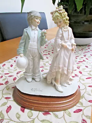 Buy A Belcari Vintage  Capodimonte Dear 1984 Figurine Boy Girl Playing Dress Up • 24.95£