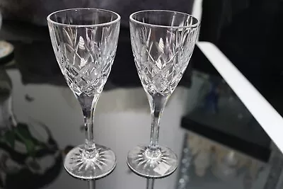 Buy 2 X Royal Doulton Finest Cut Crystal Wine/Water Glasses H-19cm one Approx.350gr. • 16£