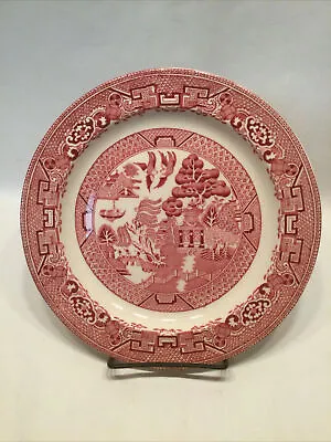 Buy Vintage Ralph Enoch Wood & Sons 9” Plate Willow Pink Red Rose 1750 1784 England • 18.65£