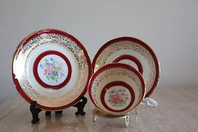 Buy Rare Vintage Hand Painted Royal Grafton Cup & Saucer Red/gold Trio (136) • 67.23£